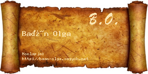 Baán Olga névjegykártya