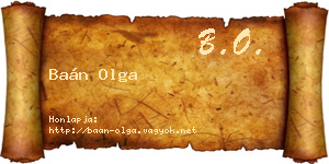 Baán Olga névjegykártya